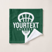 Lacrosse Player CUSTOM TEXT Team Mesh Sport Stick Bad Handdoek (Wasdoekje)