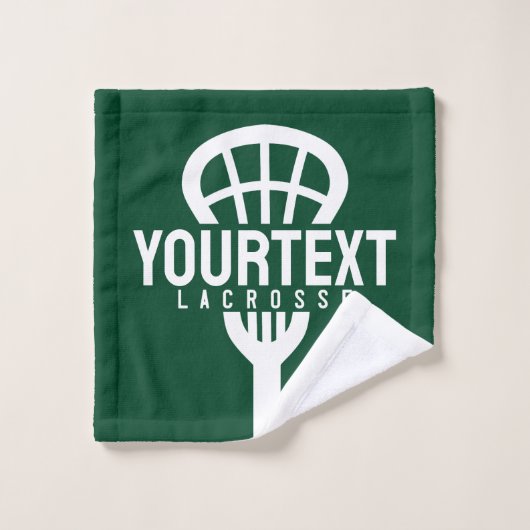 Lacrosse Player CUSTOM TEXT Team Mesh Sport Stick Bad Handdoek (Wasdoekje)