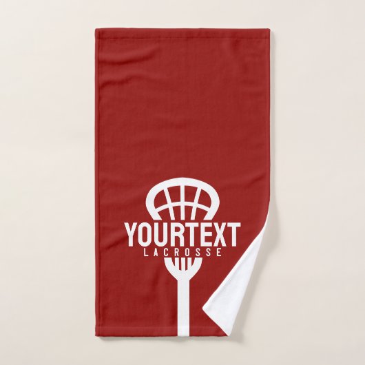 Lacrosse Player CUSTOM TEXT Team Mesh Sport Stick Bad Handdoek (Handdoek)