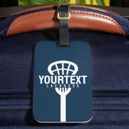 Lacrosse Player CUSTOM TEXT Team Mesh Sport Stick Bagagelabel