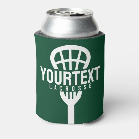 Lacrosse Player CUSTOM TEXT Team Mesh Sport Stick Blikjeskoeler (Blikje Achterkant)