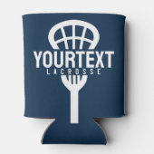 Lacrosse Player CUSTOM TEXT Team Mesh Sport Stick Blikjeskoeler (Achterkant)