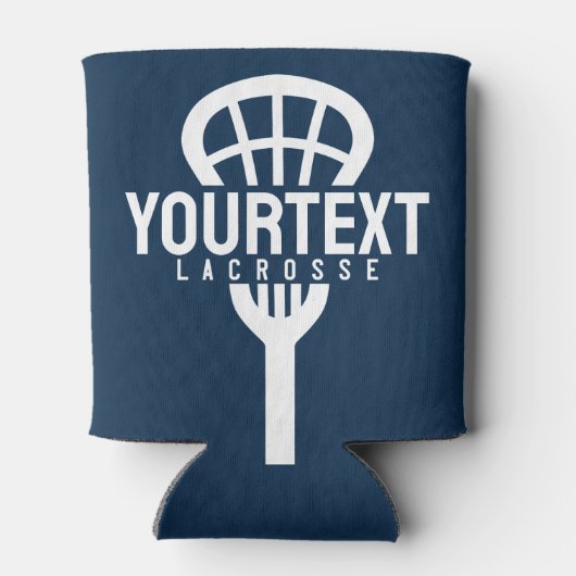 Lacrosse Player CUSTOM TEXT Team Mesh Sport Stick Blikjeskoeler (Achterkant)