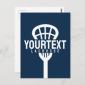 Lacrosse Player CUSTOM TEXT Team Mesh Sport Stick Briefkaart (Voorkant / Achterkant)