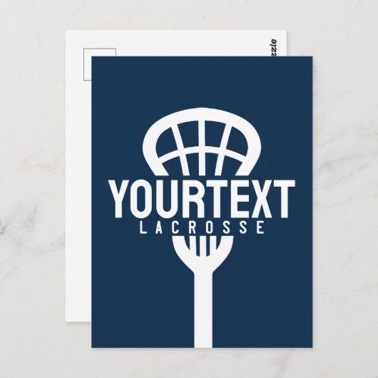 Lacrosse Player CUSTOM TEXT Team Mesh Sport Stick Briefkaart (Voorkant / Achterkant)