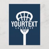 Lacrosse Player CUSTOM TEXT Team Mesh Sport Stick Briefkaart (Voorkant)