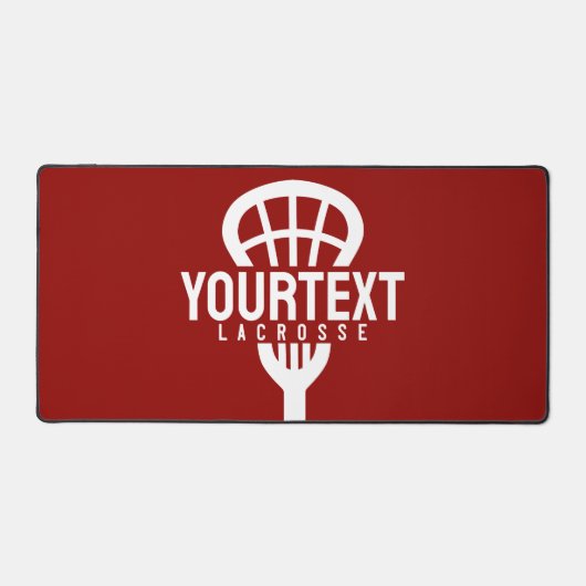 Lacrosse Player CUSTOM TEXT Team Mesh Sport Stick Bureaumat (Voorkant)