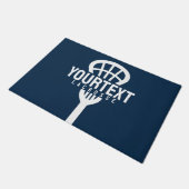 Lacrosse Player CUSTOM TEXT Team Mesh Sport Stick Deurmat (Schuin)