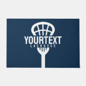 Lacrosse Player CUSTOM TEXT Team Mesh Sport Stick Deurmat (Voorkant)