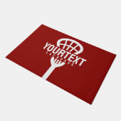 Lacrosse Player CUSTOM TEXT Team Mesh Sport Stick Deurmat (Schuin)