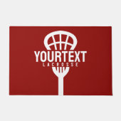 Lacrosse Player CUSTOM TEXT Team Mesh Sport Stick Deurmat (Voorkant)