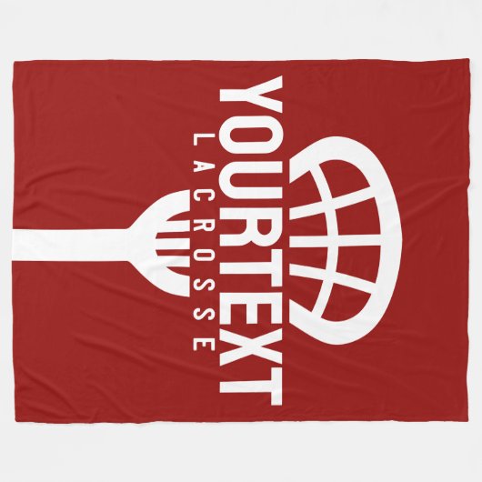 Lacrosse Player CUSTOM TEXT Team Mesh Sport Stick Fleece Deken (Voorkant (Horizontaal))