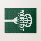 Lacrosse Player CUSTOM TEXT Team Mesh Sport Stick Legpuzzel (Horizontaal)