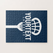 Lacrosse Player CUSTOM TEXT Team Mesh Sport Stick Legpuzzel (Horizontaal)