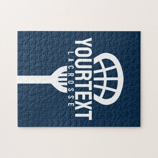 Lacrosse Player CUSTOM TEXT Team Mesh Sport Stick Legpuzzel (Horizontaal)