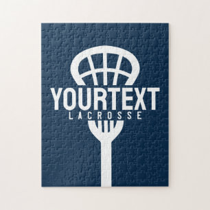 Lacrosse Player CUSTOM TEXT Team Mesh Sport Stick Legpuzzel