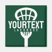 Lacrosse Player CUSTOM TEXT Team Mesh Sport Stick Magneet (Voorkant)