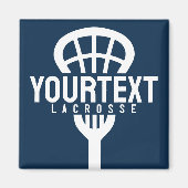 Lacrosse Player CUSTOM TEXT Team Mesh Sport Stick Magneet (Voorkant)