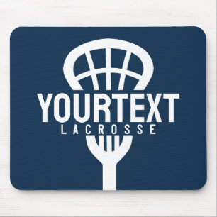 Lacrosse Player CUSTOM TEXT Team Mesh Sport Stick Muismat