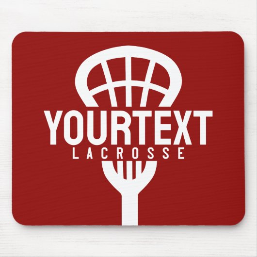 Lacrosse Player CUSTOM TEXT Team Mesh Sport Stick Muismat (Voorkant)