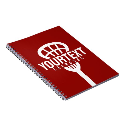 Lacrosse Player CUSTOM TEXT Team Mesh Sport Stick Notitieboek (Rechterzijde)