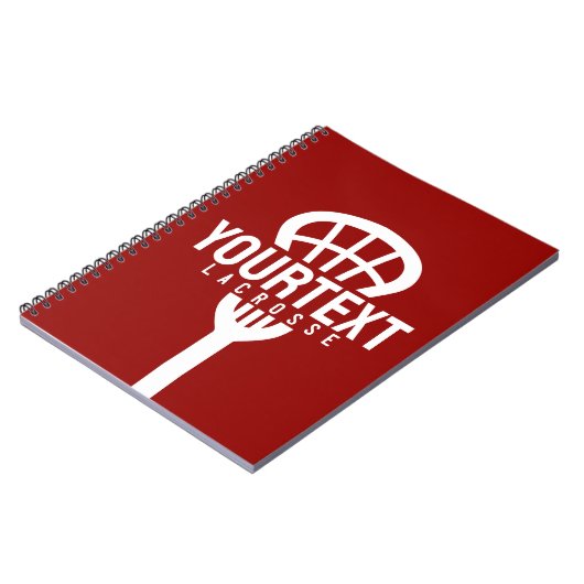 Lacrosse Player CUSTOM TEXT Team Mesh Sport Stick Notitieboek (Linkerzijde)