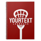 Lacrosse Player CUSTOM TEXT Team Mesh Sport Stick Notitieboek (Voorkant)