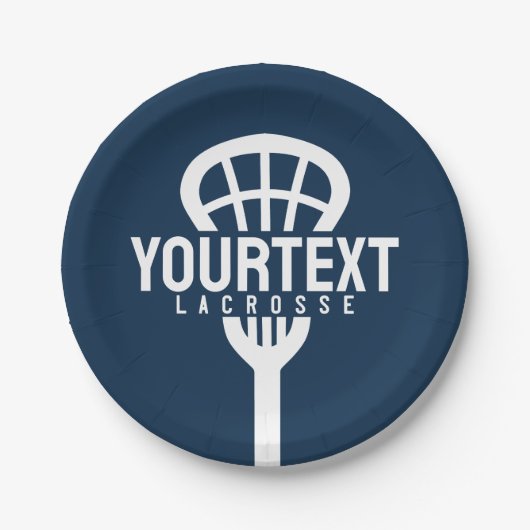 Lacrosse Player CUSTOM TEXT Team Mesh Sport Stick Papieren Bordje (Voorkant)