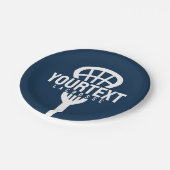 Lacrosse Player CUSTOM TEXT Team Mesh Sport Stick Papieren Bordje (Gekanteld)