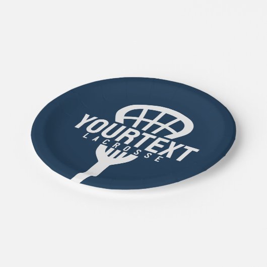 Lacrosse Player CUSTOM TEXT Team Mesh Sport Stick Papieren Bordje (Gekanteld)