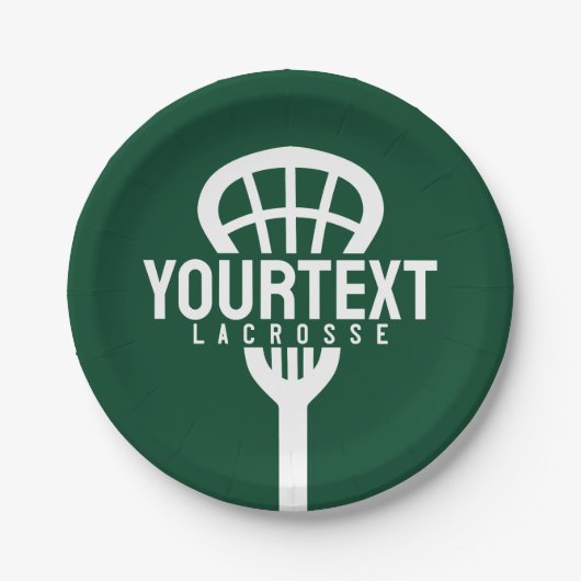 Lacrosse Player CUSTOM TEXT Team Mesh Sport Stick Papieren Bordje (Voorkant)
