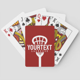Lacrosse Player CUSTOM TEXT Team Mesh Sport Stick Pokerkaarten