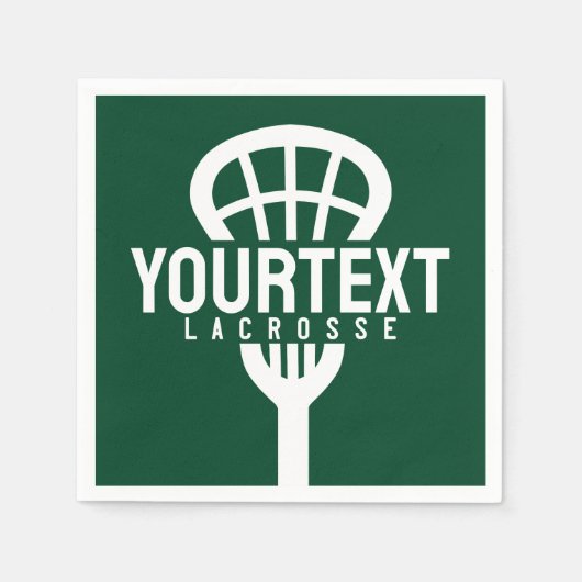Lacrosse Player CUSTOM TEXT Team Mesh Sport Stick Servet (Voorkant)