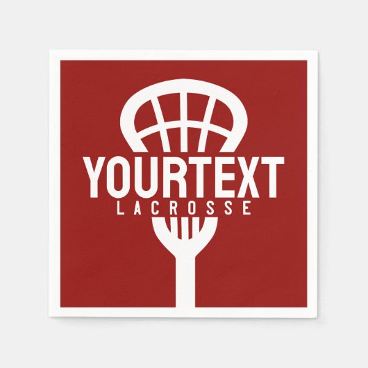 Lacrosse Player CUSTOM TEXT Team Mesh Sport Stick Servet (Voorkant)