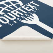 Lacrosse Player CUSTOM TEXT Team Mesh Sport Stick Sherpa Deken (3/4)