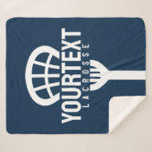 Lacrosse Player CUSTOM TEXT Team Mesh Sport Stick Sherpa Deken (Voorkant (horizontaal))