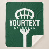 Lacrosse Player CUSTOM TEXT Team Mesh Sport Stick Sherpa Deken (Voorkant)