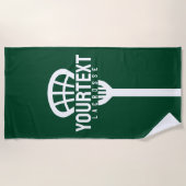 Lacrosse Player CUSTOM TEXT Team Mesh Sport Stick Strandlaken (Voorkant)