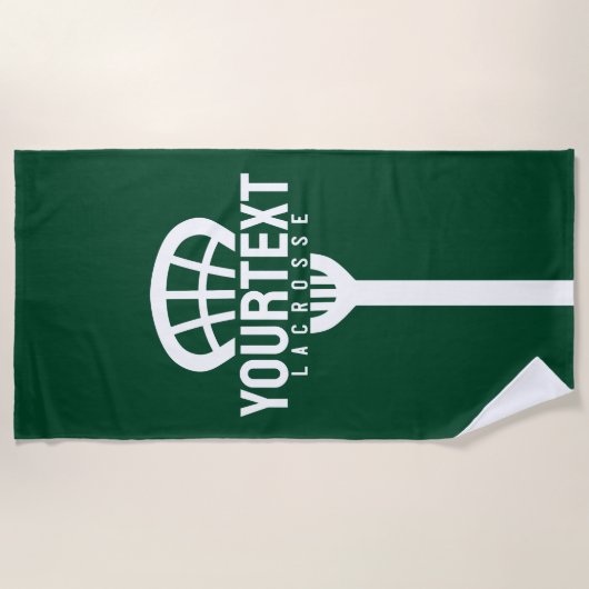 Lacrosse Player CUSTOM TEXT Team Mesh Sport Stick Strandlaken (Voorkant)