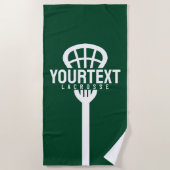 Lacrosse Player CUSTOM TEXT Team Mesh Sport Stick Strandlaken (Voorkant)
