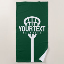 Lacrosse Player CUSTOM TEXT Team Mesh Sport Stick Strandlaken