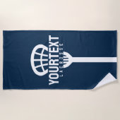 Lacrosse Player CUSTOM TEXT Team Mesh Sport Stick Strandlaken (Voorkant)