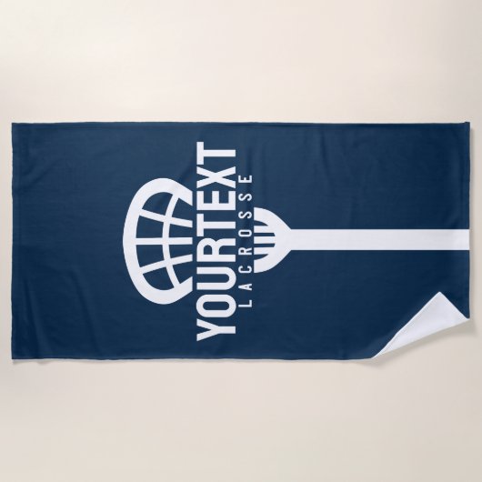 Lacrosse Player CUSTOM TEXT Team Mesh Sport Stick Strandlaken (Voorkant)