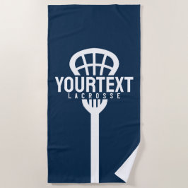 Lacrosse Player CUSTOM TEXT Team Mesh Sport Stick Strandlaken