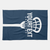 Lacrosse Player CUSTOM TEXT Team Mesh Sport Stick Theedoek (Horizontaal)