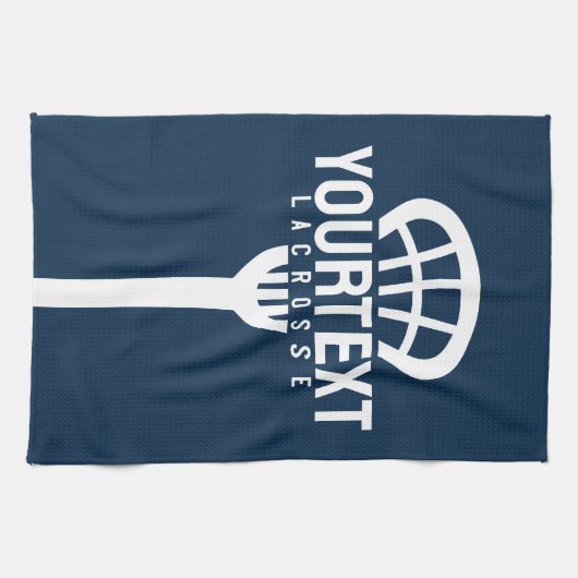 Lacrosse Player CUSTOM TEXT Team Mesh Sport Stick Theedoek (Horizontaal)