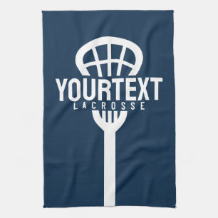 Lacrosse Player CUSTOM TEXT Team Mesh Sport Stick Theedoek