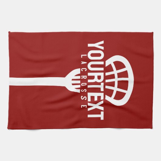 Lacrosse Player CUSTOM TEXT Team Mesh Sport Stick Theedoek (Horizontaal)