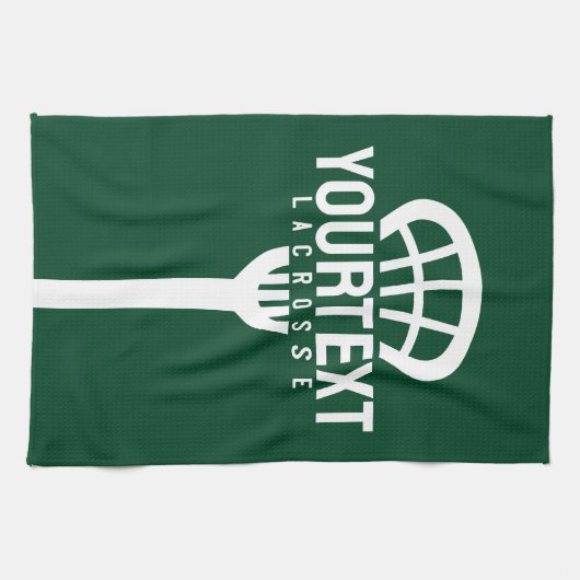 Lacrosse Player CUSTOM TEXT Team Mesh Sport Stick Theedoek (Horizontaal)