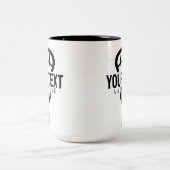 Lacrosse Player CUSTOM TEXT Team Mesh Sport Stick Tweekleurige Koffiemok (Center)